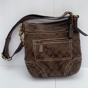 Coach Cross Body Shoulder Bag Dark Brown